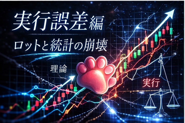 ロット増加による実行誤差と統計崩壊の構造